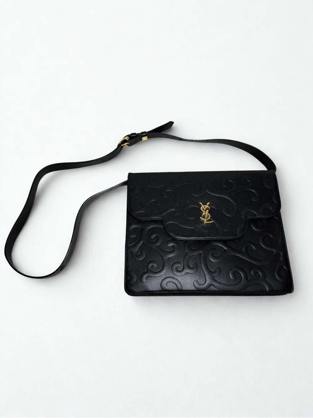 Saint Laurent Embossed Arabesque Clutch